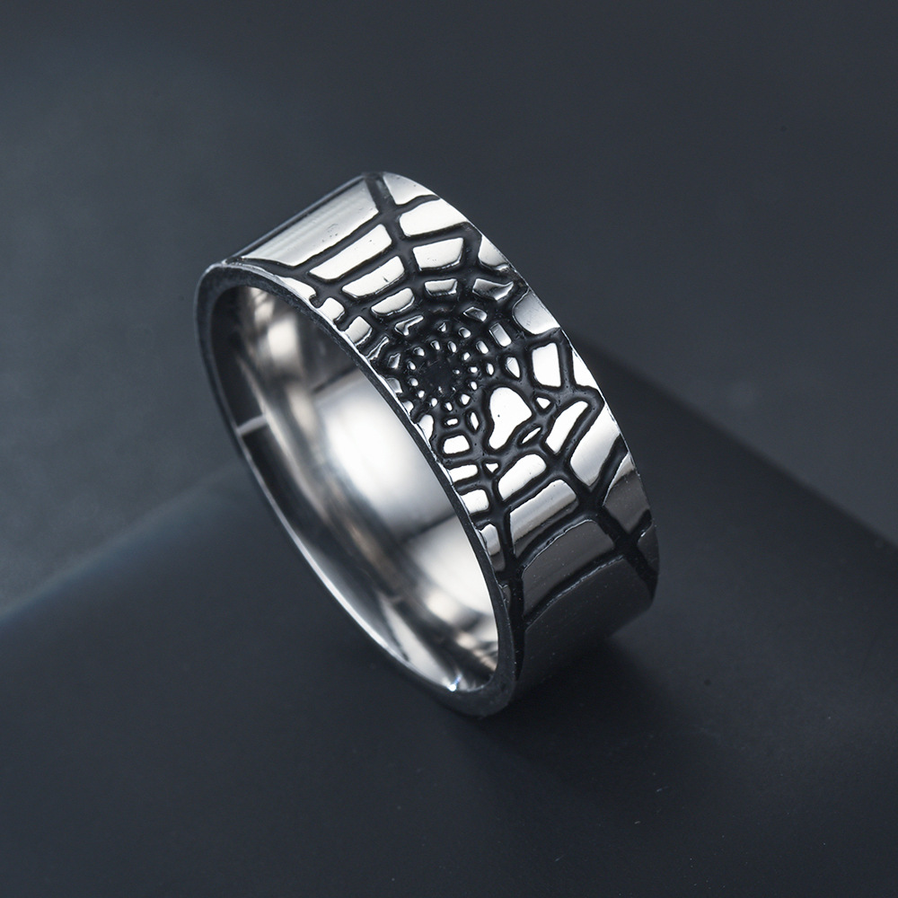 Men Accessories For Wedding - Stainless Steel Simple Spider Web Ring