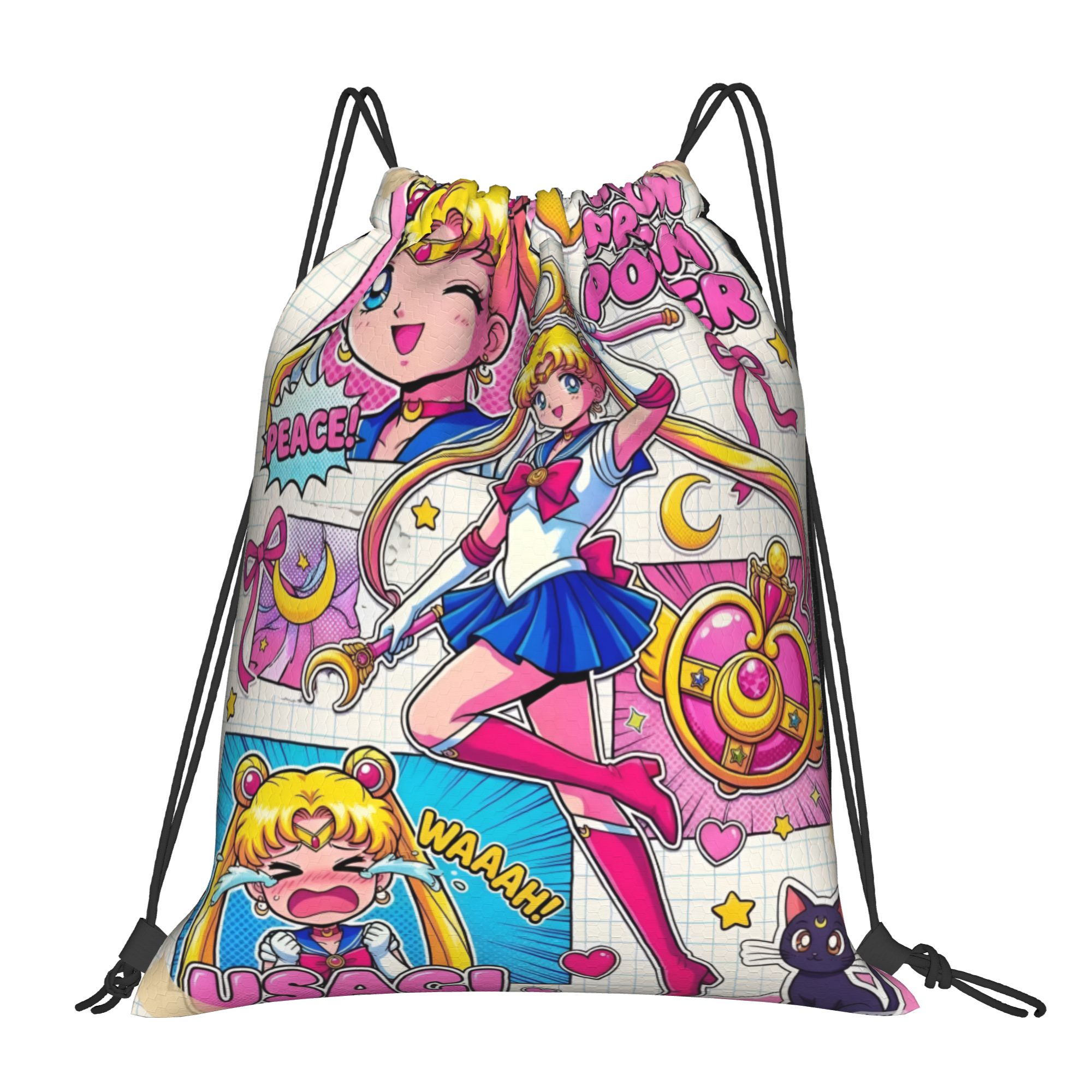 Men'S Yoga Accessories - Custom S-Sailors Moons Drawstring Backpack Bags