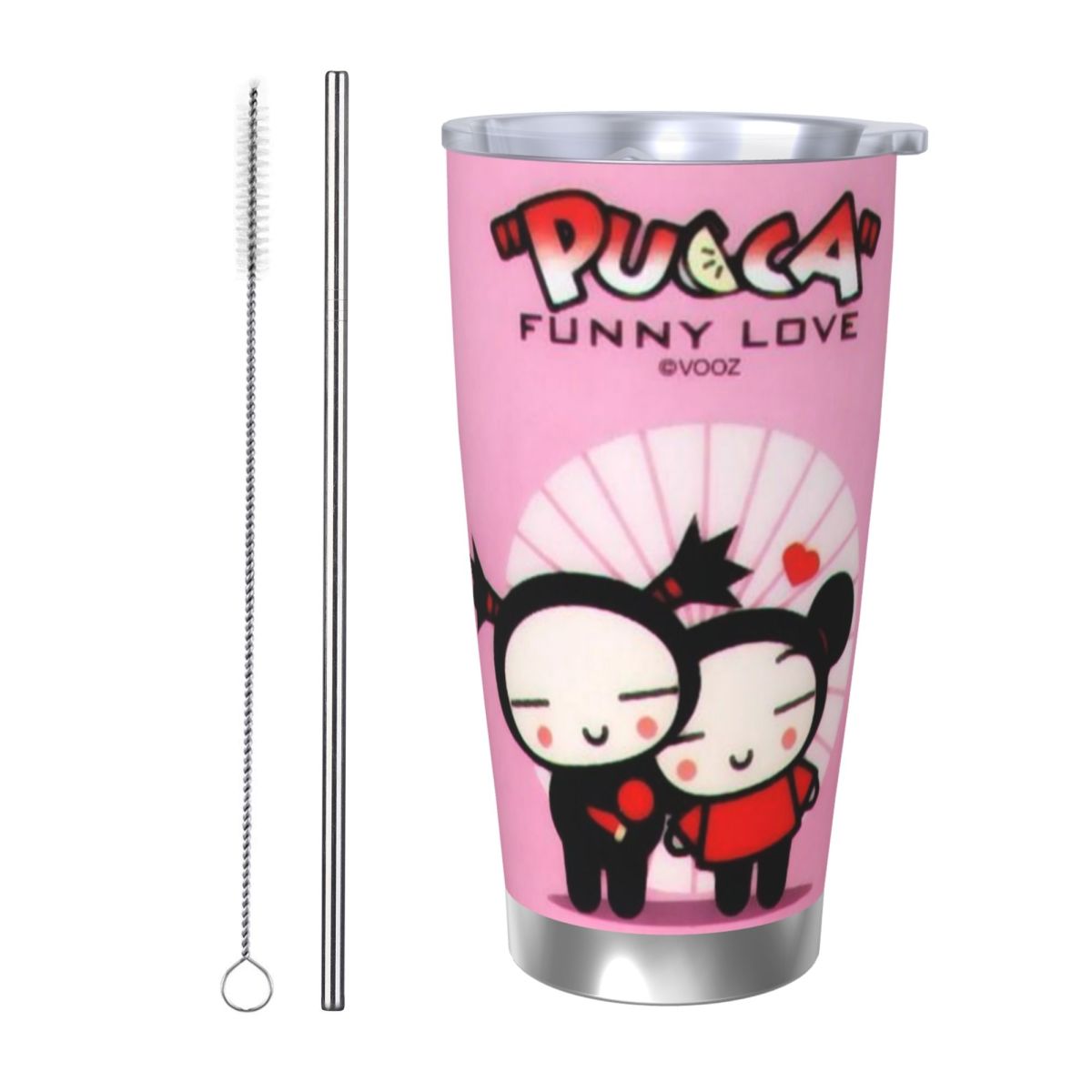 Flask Stainless Steel - Cute Cartoon Pucca 20oz Stainless Steel
