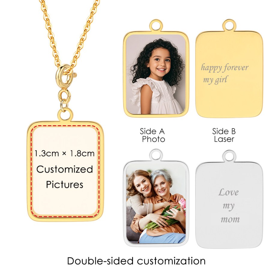 Men'S Accessories Jewelry Bracelet - Customized Photo Letter Flag Pendant Necklace