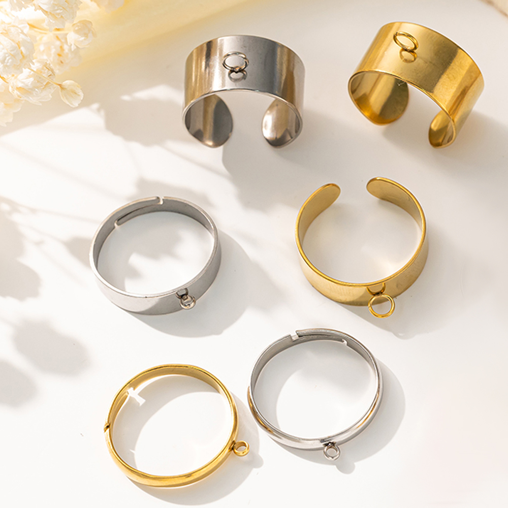 Men Accessories Collection - 5pcs/Lot Stainless Steel Gold Color Open