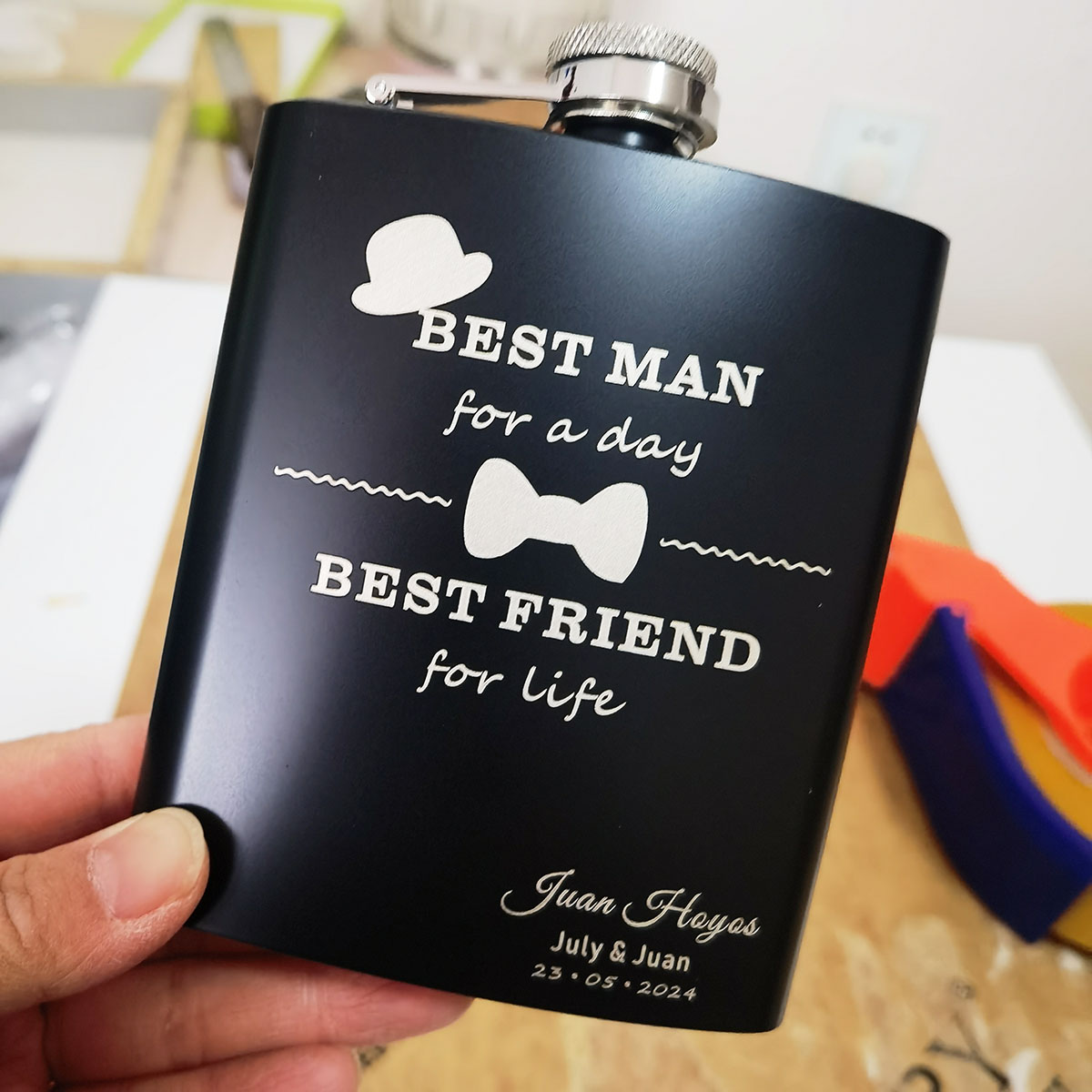 Flask Stainless Steel - Custom Engraved Flask for Men 7Oz