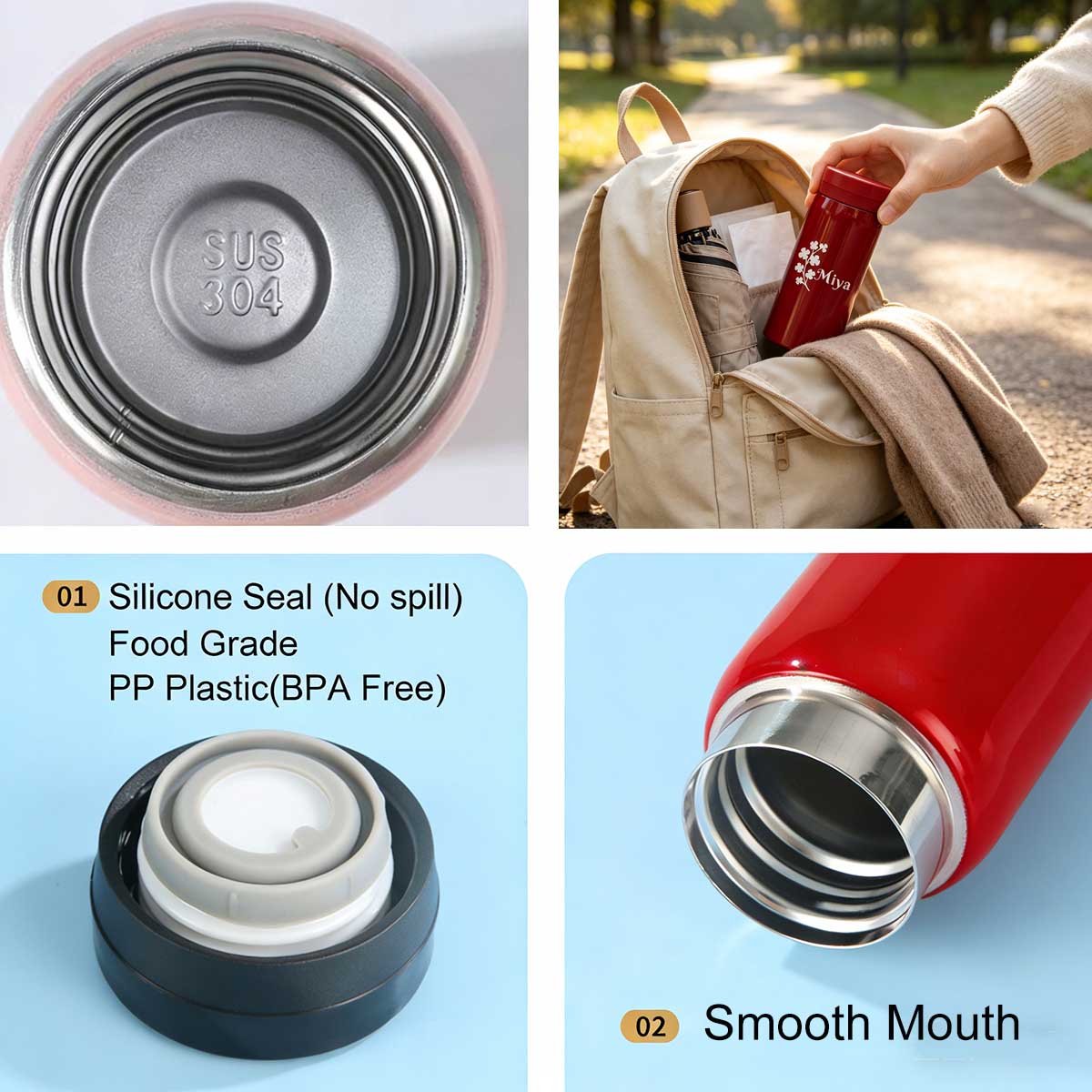 Stainless Steel Insulated Slim - Flask Stainless Steel review and price