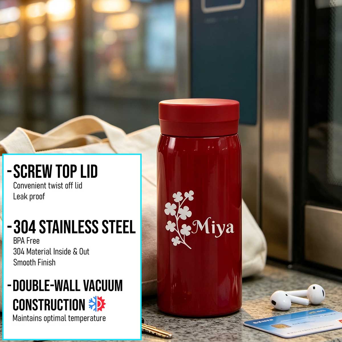 Stainless Steel Insulated Slim - Flask Stainless Steel review and price