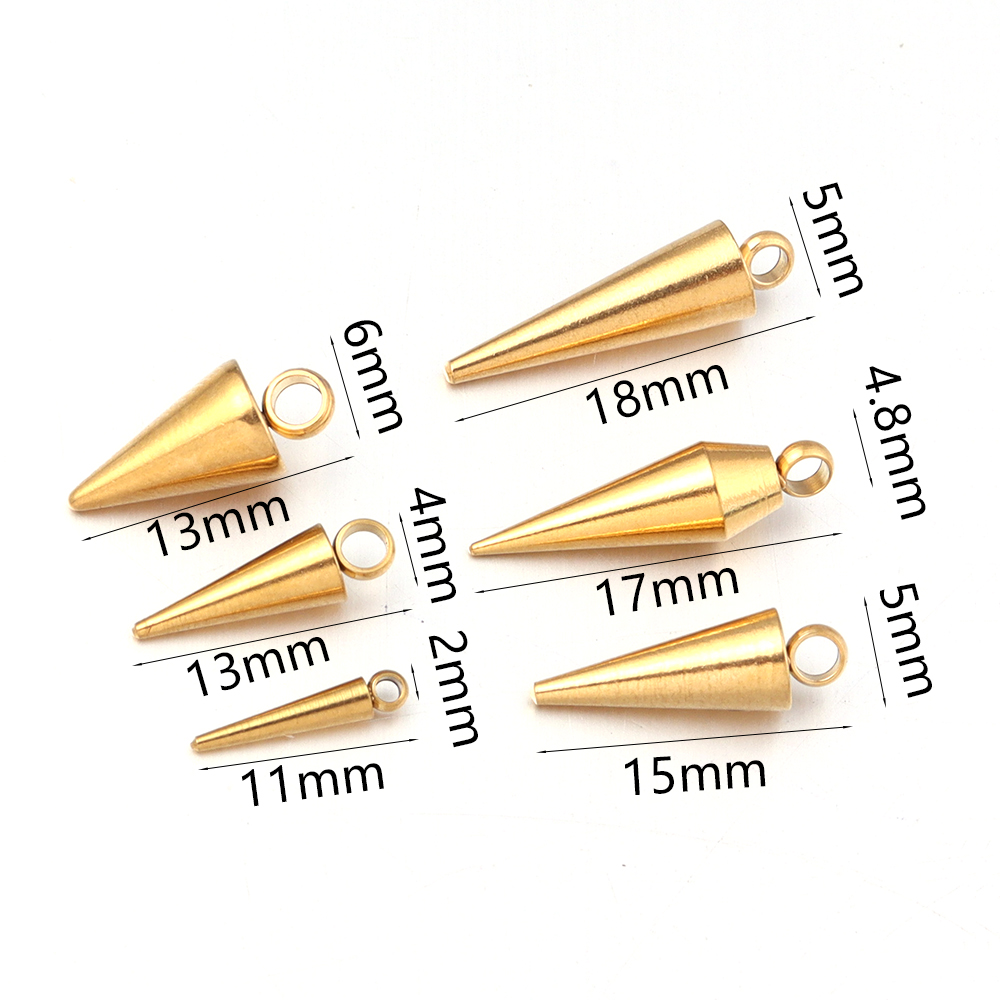 10PCS Stainless Steel Cone Cha - Men Accessories Pendant review and price