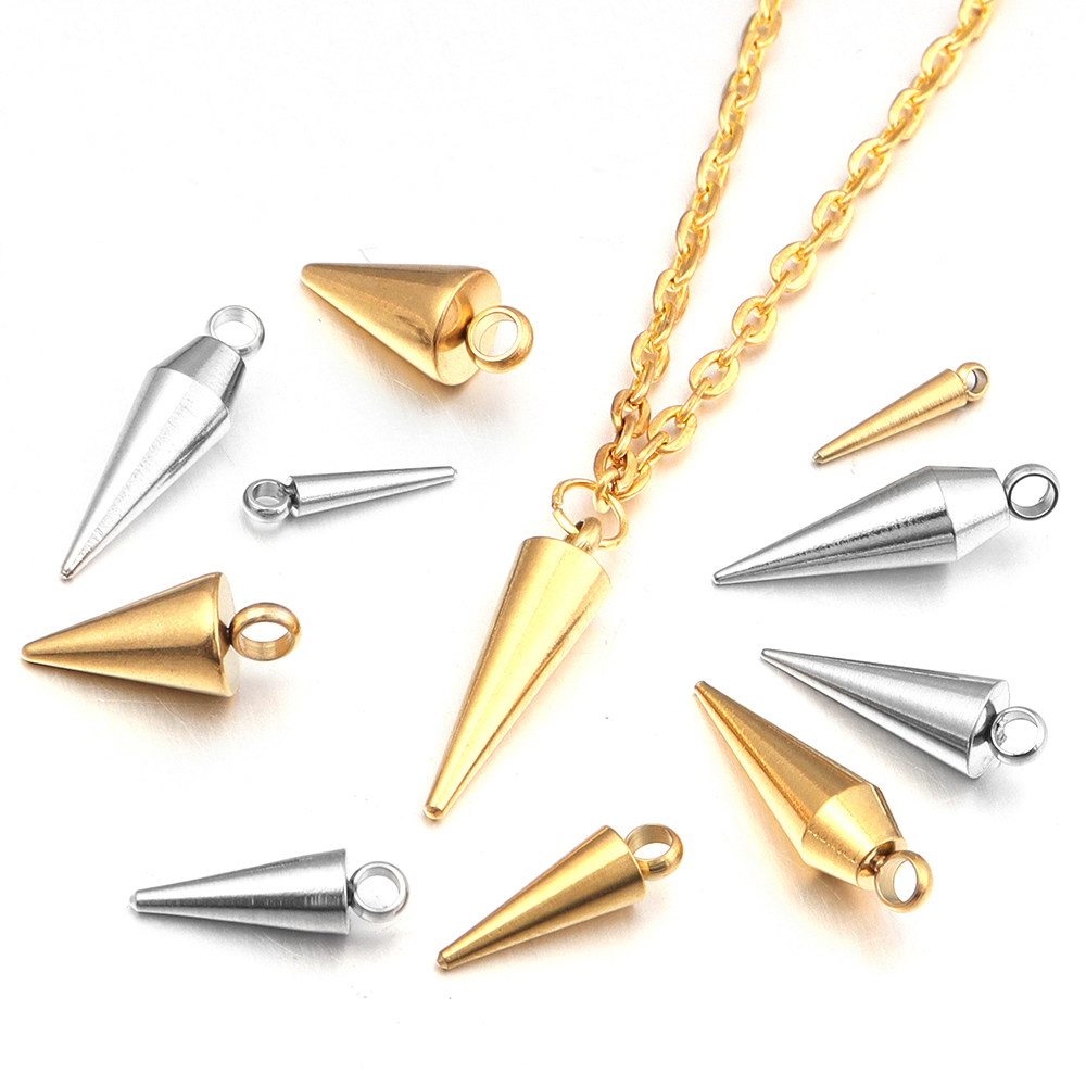 10PCS Stainless Steel Cone Cha - Men Accessories Pendant review and price