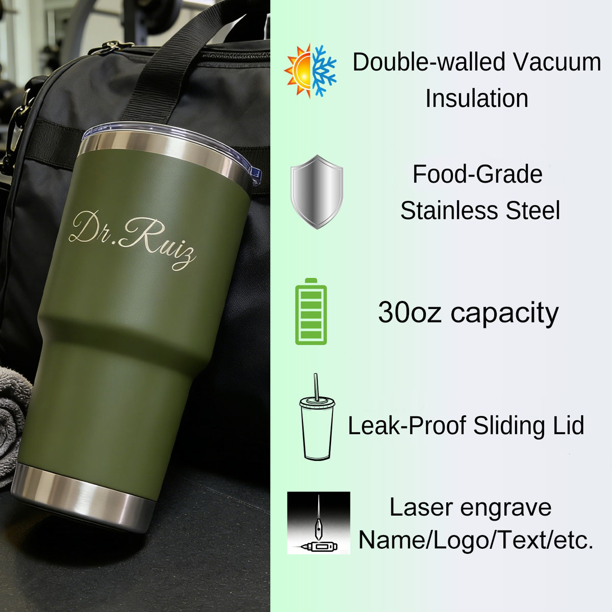 Custom Personalized 30 oz Vacu - Flask Stainless Steel review and price
