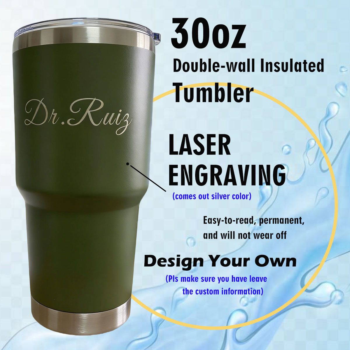 Custom Personalized 30 oz Vacu - Flask Stainless Steel review and price