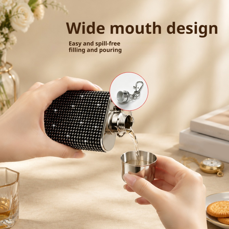 Rhinestone Portable Hip Flask  - Flask Stainless Steel review and price