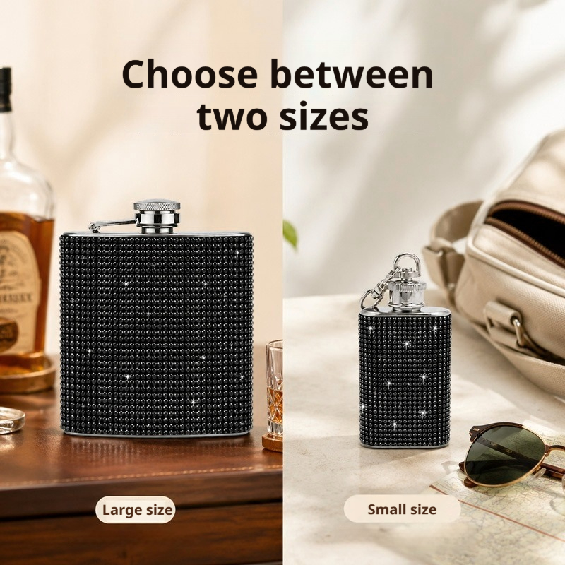 Rhinestone Portable Hip Flask  - Flask Stainless Steel review and price